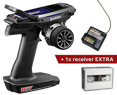 Sanwa M17 Radio + 2x RX-491 Receiver & Preinstalled Battery