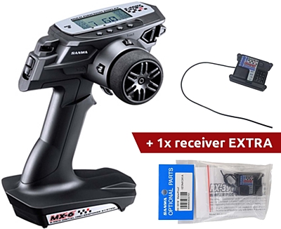 Sanwa MX-6 Radio + 2x RX-391W Waterproof Receiver