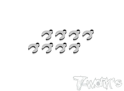 T-Work's Stainless Steel 3mm C Type Suspension Spacer 2mm (8pcs)