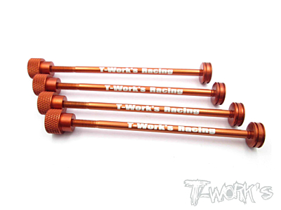 T-Work's 1/10 Touring Car and 2WD Buggy Tire Holder 100mm (4pcs, Orange)