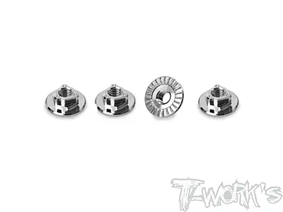 T-Work's 64 Titanium Ultra Light Weight Large-Contact Serrated M4 Wheel Nuts (4pcs)