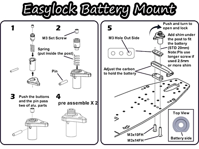 Vigor Easy Lock Battery Mount Post Set