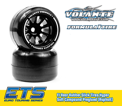 Volante F1 Rear Rubber Slick Tires Asphalt Hyper Super Soft Compound Preglued (2Pink·2pcs)