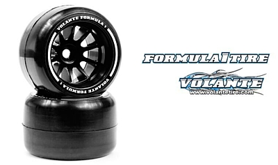 Volante F1 Rear Rubber Slick Tires Asphalt Revolution Soft Compound Preglued (White·2pcs)
