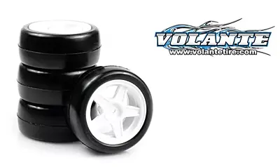 Volante Mini 30R Rubber Slick Tire Pre-glued 0 Offset w/5 Spoke Wheel (4pcs)
