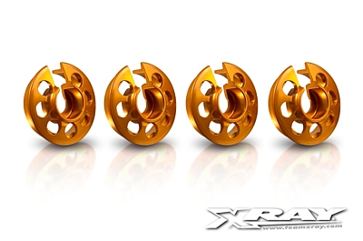 XRAY Alu Xray Shock Spring Retaining Collar - Orange (4pcs)