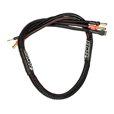 Zombie 4mm, 5mm Tube Plug 2S-Balance 600mm 12Awg Charging Cable (Full Black)