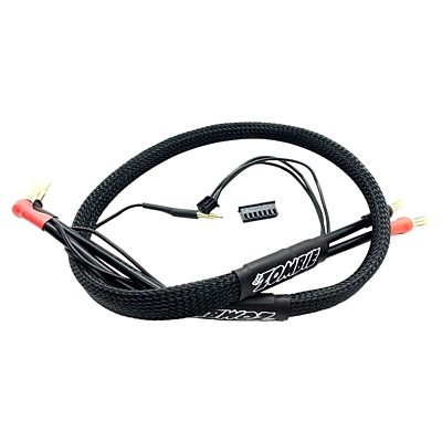 Zombie 4mm, 4/5mm Tube Plug 2S-Balance 600mm 12Awg Charging Cable HW (Full Black)