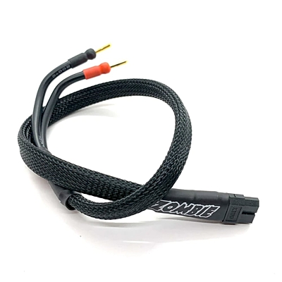 Zombie XT60, 4mm Tube Plug 500mm 10Awg Power Supply Cable Half Wrap (Full Black)